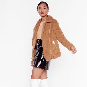 Nasty gal teddy faux fur coat